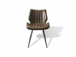 Junelle Dining Chair Vegan Leather Chestnut SET OF 2 - thumbnail 2