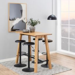 Finch Black Bar Stool without Back Set of 2 - thumbnail 3