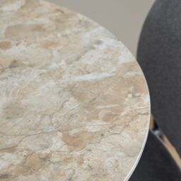 Malta Ceramic Round Dining Table Brown/Black 90x75cm - thumbnail 3