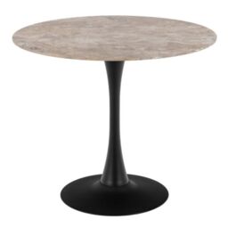 Malta Ceramic Round Dining Table Brown/Black 90x75cm - thumbnail 2