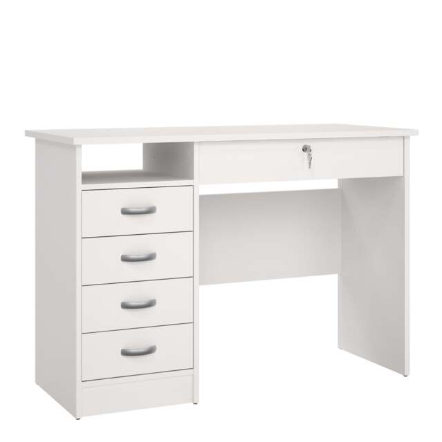 Function Plus Desk with 5 Drawers in White - image 1