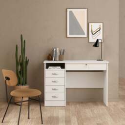 Function Plus Desk with 5 Drawers in White - thumbnail 5