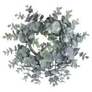 Medium Frosted Eucalyptus Candle Wreath - image 1