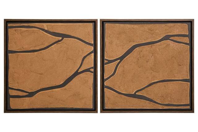 Art Of Textured Brown Sundown 2 Set and Wall Black - image 1