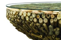 Umbrin Round Coffee Table w Glass Top - thumbnail 3