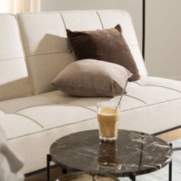 Avila Side Table with Brown Marble Top 42x45cm - thumbnail 2