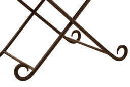 Solace Brown Leather & Iron Folding Stool - thumbnail 3