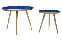 Clarendon Blue Enamel Table Nest (Set of 2) - thumbnail 6