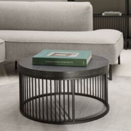 Strington Round Coffee Table in Matt Black - thumbnail 1