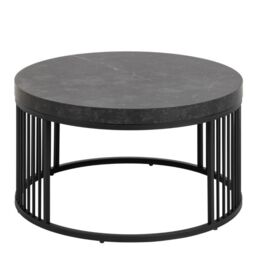Strington Round Coffee Table in Matt Black - thumbnail 4