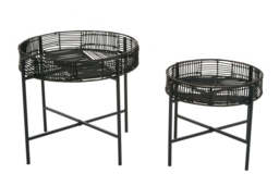 Fairmont Rattan Side Tables – Black (Set of 2) - thumbnail 6