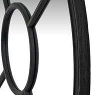 Black Wood Round Window Mirror - thumbnail 2