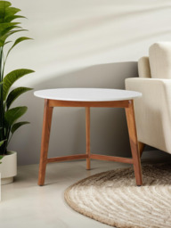 Altrincham White Marble Round Side Table – Luxury Accent Table - thumbnail 2