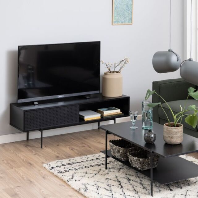 Angus TV Unit with 1 Sliding Door in Black - image 1