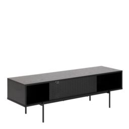 Angus TV Unit with 1 Sliding Door in Black - thumbnail 4