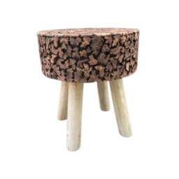 Morvane Round Stool - Resin Top - thumbnail 1