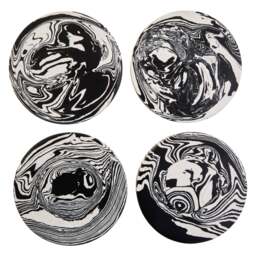 Four Marble Set Black White of Delmorae and Coasters - thumbnail 1