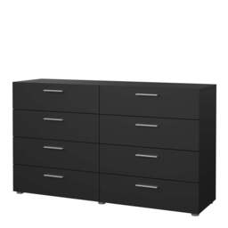 Pepe Wide Chest of 8 Drawers in Black - thumbnail 3
