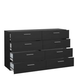 Pepe Wide Chest of 8 Drawers in Black - thumbnail 5