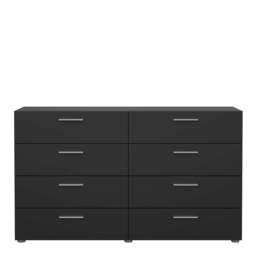 Pepe Wide Chest of 8 Drawers in Black - thumbnail 2