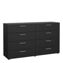 Pepe Wide Chest of 8 Drawers in Black