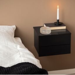 Avignon Bedside Table with 2 Drawers in Black - thumbnail 1