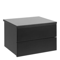 Avignon Bedside Table with 2 Drawers in Black - thumbnail 2