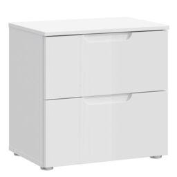 Sienna Bedside Table in White Gloss - thumbnail 2