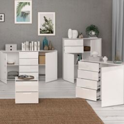 Sienna Bedside Table in White Gloss - thumbnail 3