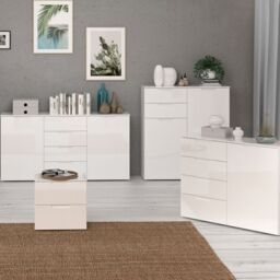 Sienna Bedside Table in White Gloss - thumbnail 4