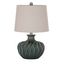 Sleek & Serene: Veyla Ceramic Lamp & Linen Shade - thumbnail 2