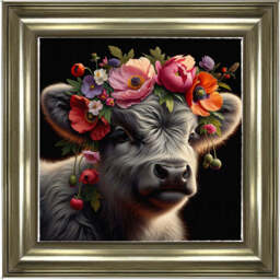 AN1571 FLORAL CROWN HIGHLAND BABY COW - thumbnail 5