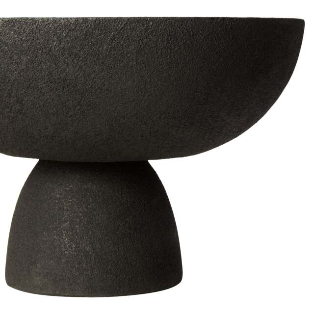 Large Textured Elvaris Black Pedestal Bowl - image 1