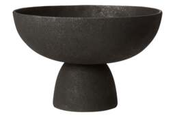 Large Textured Elvaris Black Pedestal Bowl - thumbnail 2