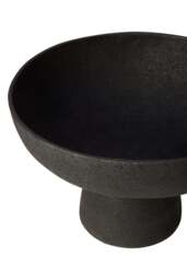 Large Textured Elvaris Black Pedestal Bowl - thumbnail 3