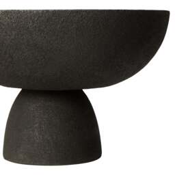 Large Textured Elvaris Black Pedestal Bowl