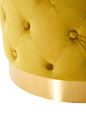 Linea Velvet Stool – Grey with Gold Base - thumbnail 3