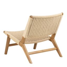Lounge Chair in Off White & Oak  Carson Collection - thumbnail 3
