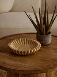 Suncrest Fluted Marble Bowl – Ochre (Small) - thumbnail 6
