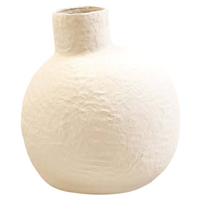 Vase Large Cream Cotton Ravessa Mache - image 1