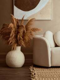 Vase Large Cream Cotton Ravessa Mache - thumbnail 6