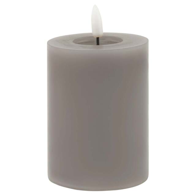 Luxe Collection Melt Effect 3 x 4 Grey LED Wax Candle - image 1