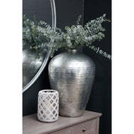 Silver Hammered Astral Decorative Vase