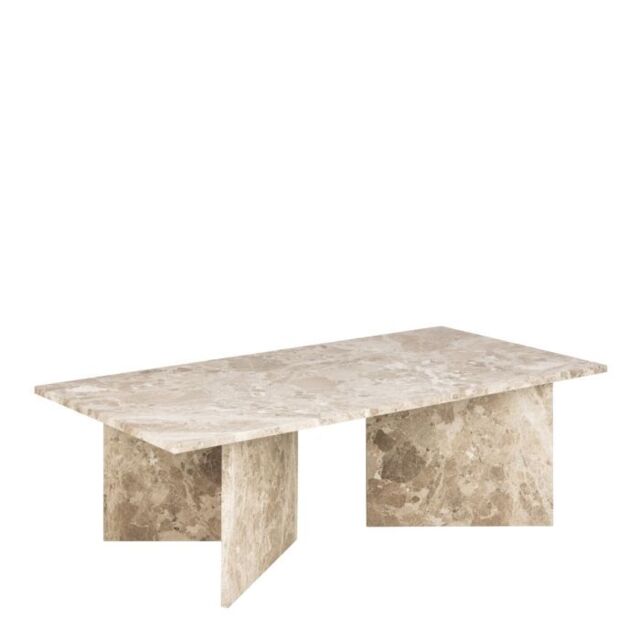Vega Round Coffee Table with Brown Marble Large Top 90cm - image 1