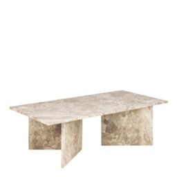 Vega Round Coffee Table with Brown Marble Large Top  90cm - thumbnail 1
