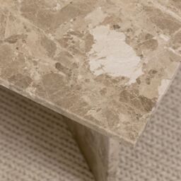 Vega Round Coffee Table with Brown Marble Large Top  90cm - thumbnail 5