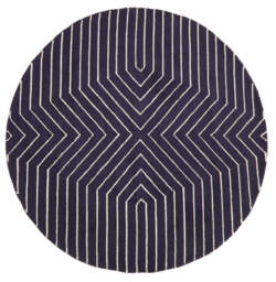 Oakridge Moyo Round Rug – Blue & White
