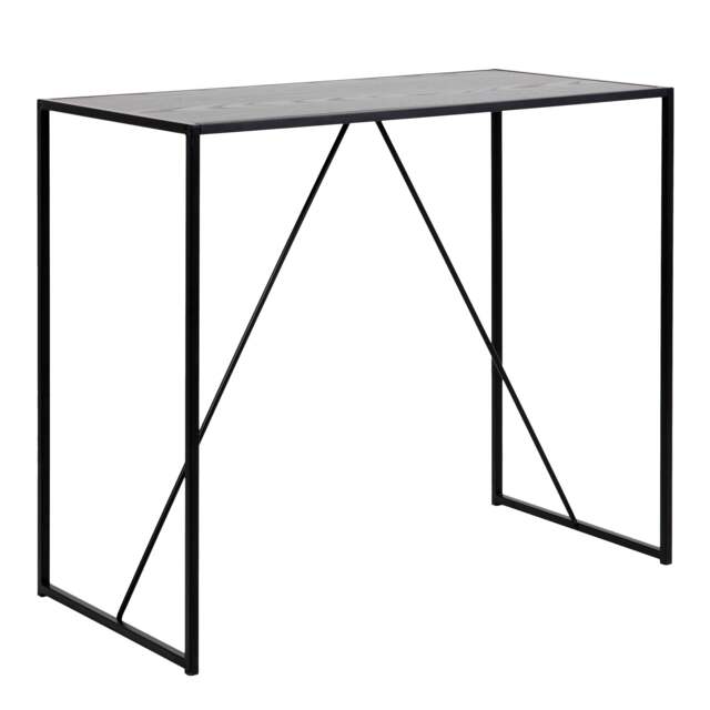 Seaford Black Metal Bar Table with Black Ash Top - image 1