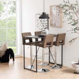 Seaford Black Metal Bar Table with Black Ash Top - thumbnail 5