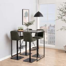 Seaford Black Metal Bar Table with Black Ash Top - thumbnail 3